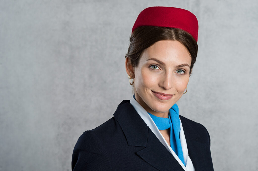 portrait young air hostess